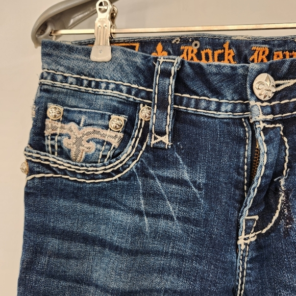 Rock Revival Hana Skinny Jean Womens Size 27 Embellished Embroidered Bling - Picture 4 of 10